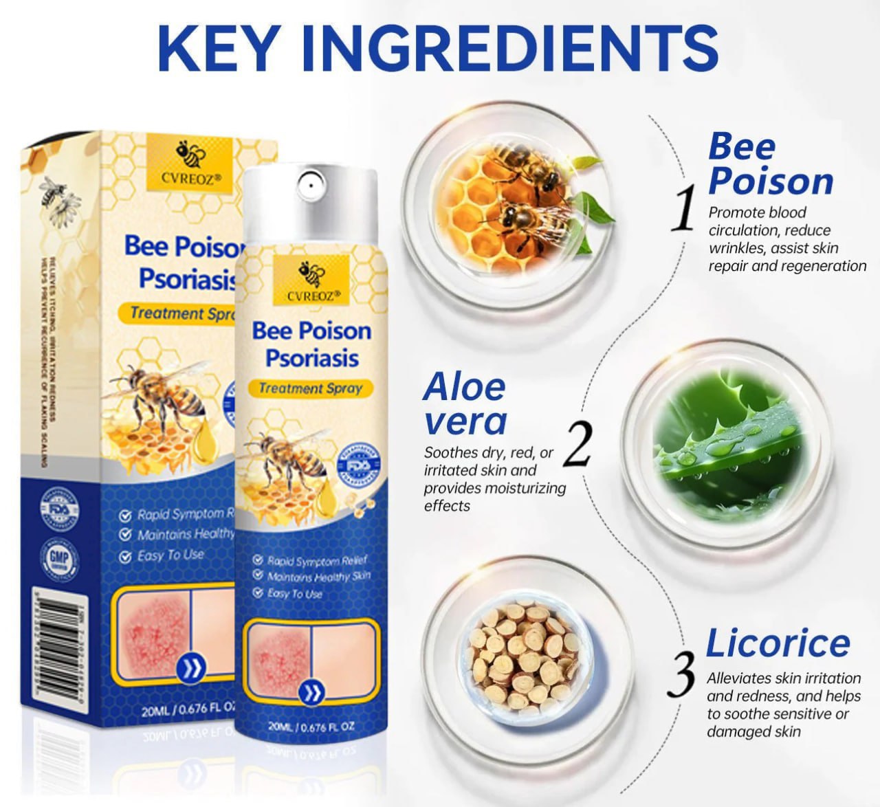 Σπρέι Θεραπείας Ψωρίασης με Δηλητήριο Μέλισσας