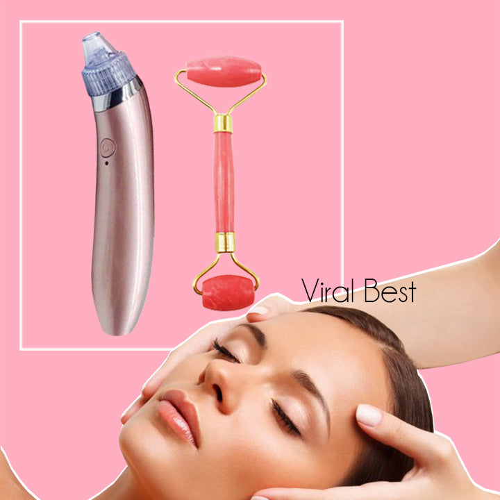 Σετ Roller & Πέτρα Για την Περιποίηση Του Προσώπου (Jade Roller-Gua Sha) & Εργαλείο Ομορφιάς