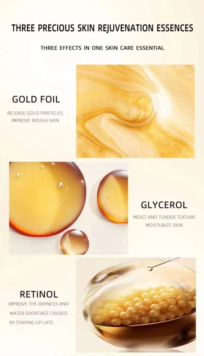 Μάσκα Με Φύλλα Χρυσού και Ρετινόλη 🌞